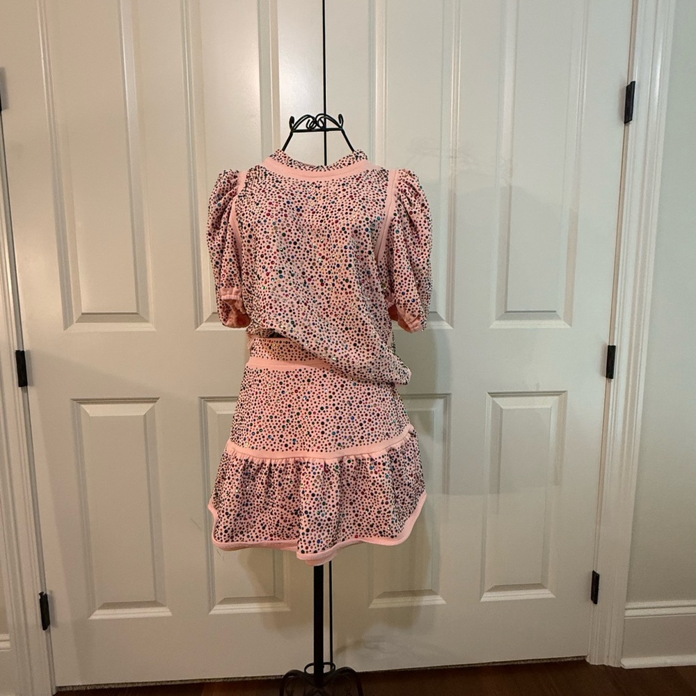 Pink Floral Puff Sleeve Dress